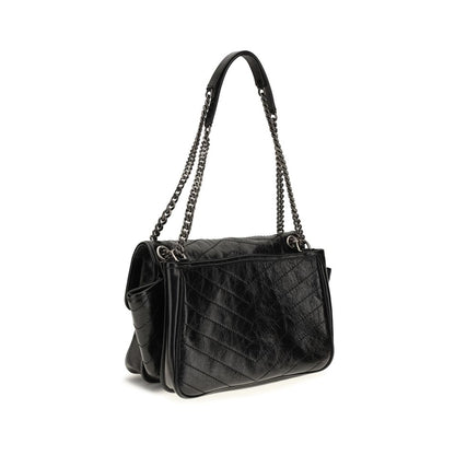 Saint Laurent Schultertasche aus Leder in Schwarz