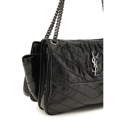 Saint Laurent Schultertasche aus Leder in Schwarz