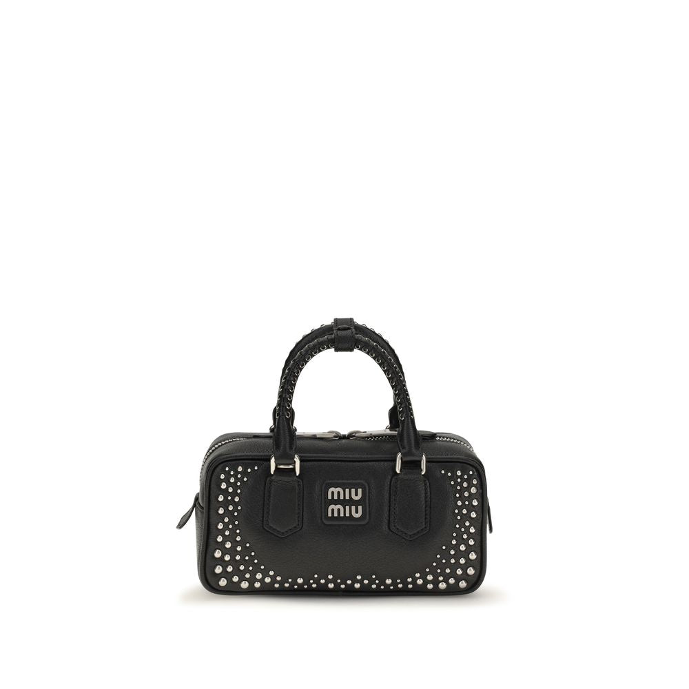 Miu Miu Schultertasche aus Leder in Schwarz