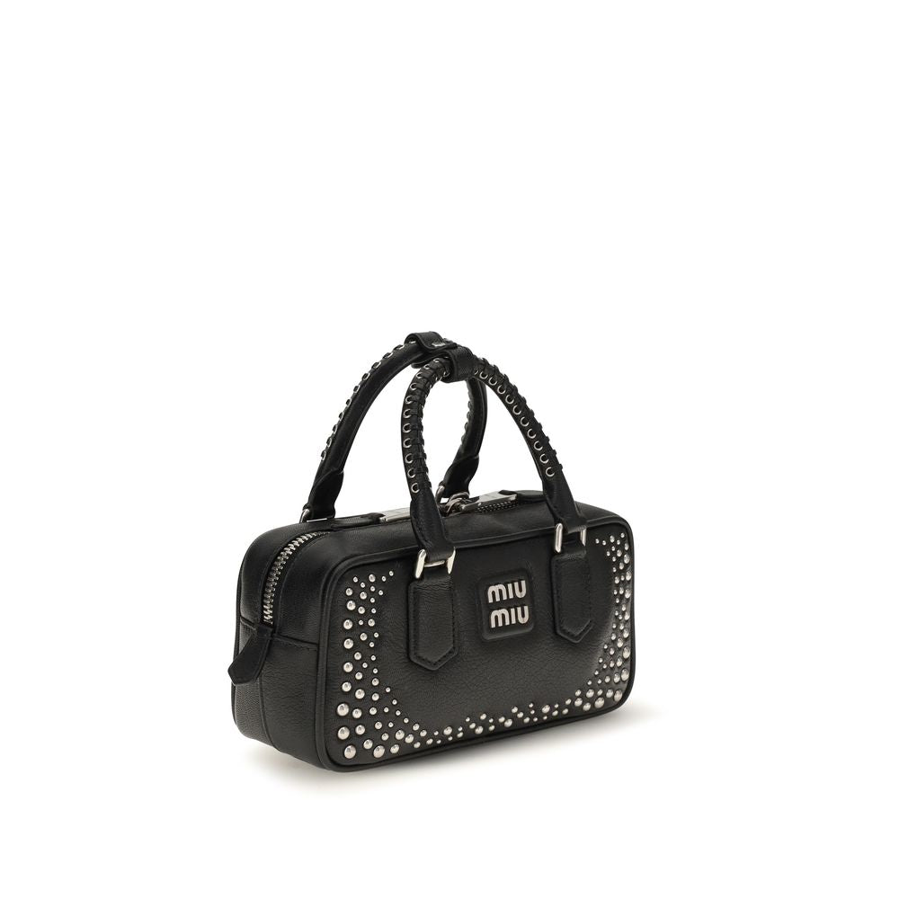 Miu Miu Schultertasche aus Leder in Schwarz