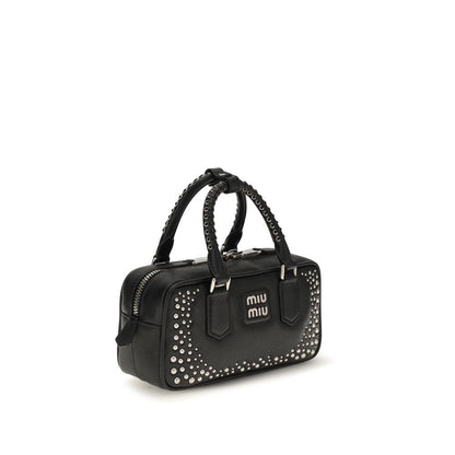 Miu Miu Schultertasche aus Leder in Schwarz