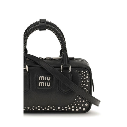 Miu Miu Schultertasche aus Leder in Schwarz