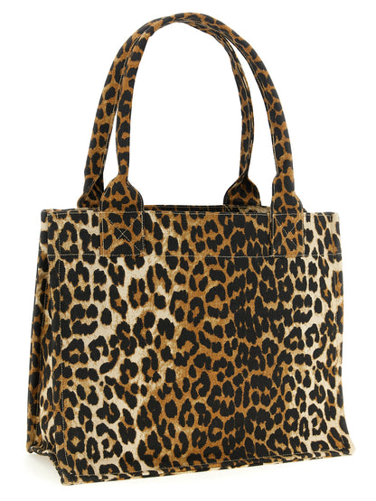 Ganni Tote Bag aus Baumwolle in Schwarz