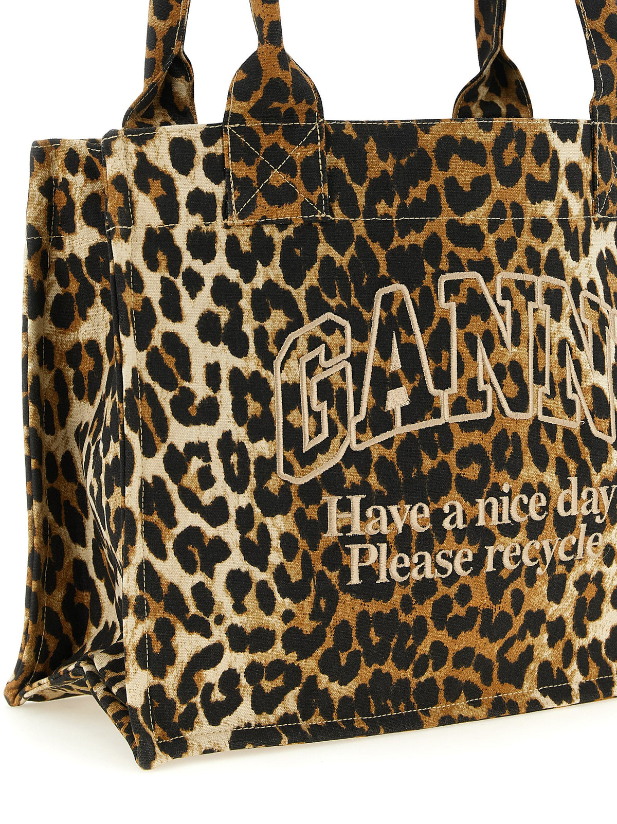 Ganni Tote Bag aus Baumwolle in Schwarz