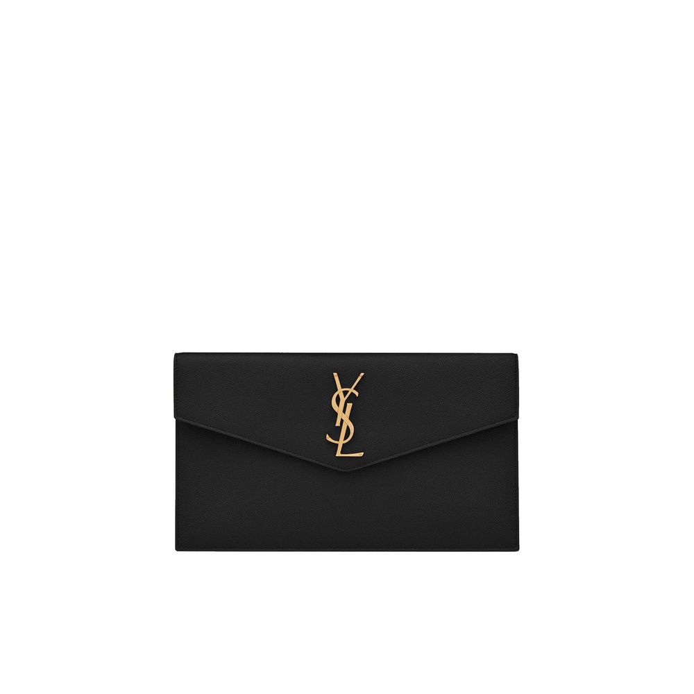 Saint Laurent Clutch aus Leder in Schwarz