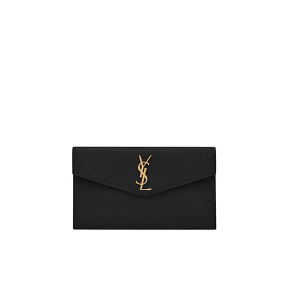 Saint Laurent Clutch aus Leder in Schwarz