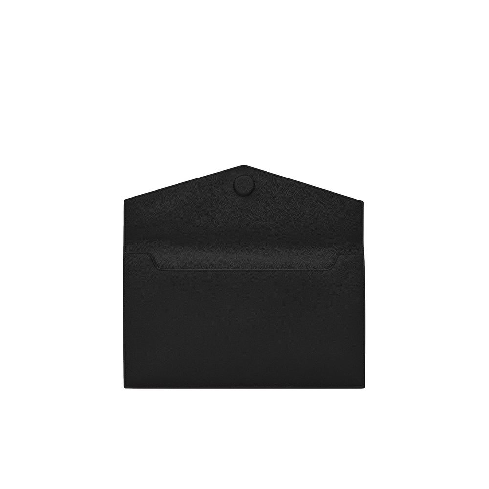 Saint Laurent Clutch aus Leder in Schwarz