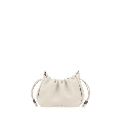 Brunello Cucinelli Schultertasche aus Leder in Beige
