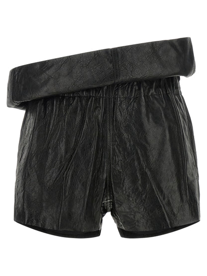 Rick Owens Shorts aus Leder in Schwarz
