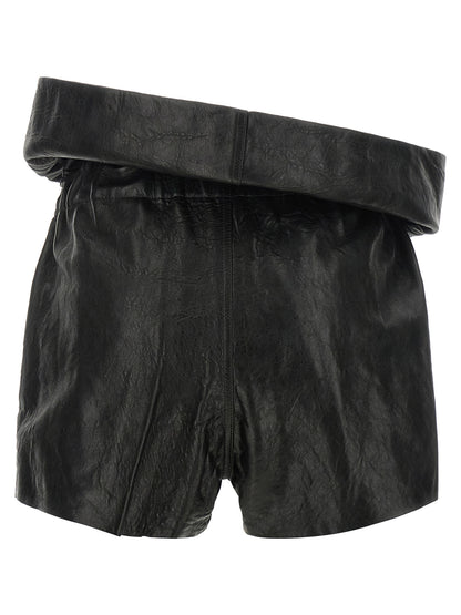 Rick Owens Shorts aus Leder in Schwarz