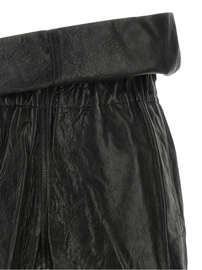 Rick Owens Shorts aus Leder in Schwarz