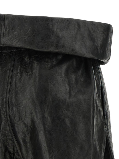 Rick Owens Shorts aus Leder in Schwarz