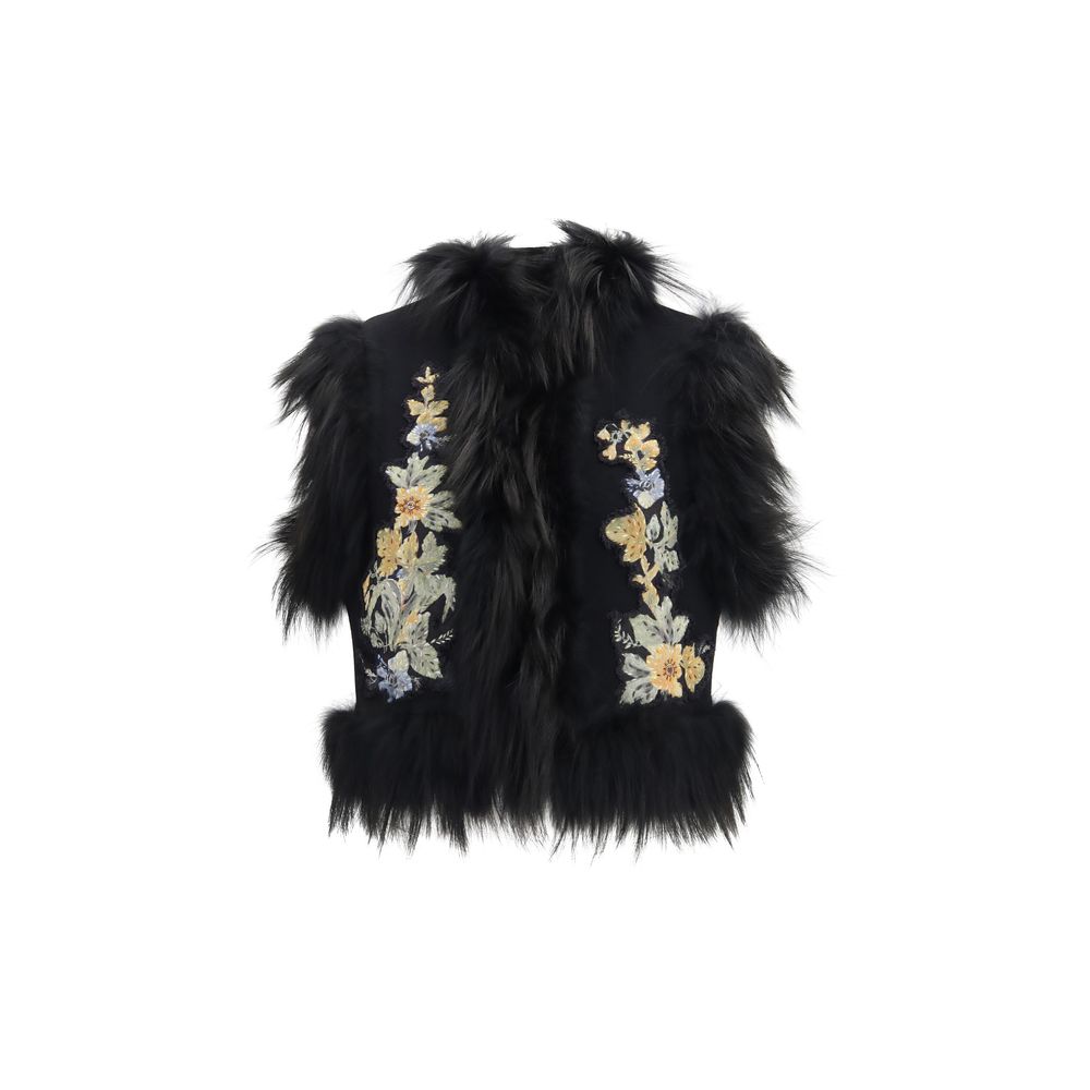 Fendi Jacke aus Wolle in Schwarz