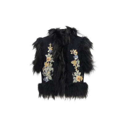Fendi Jacke aus Wolle in Schwarz