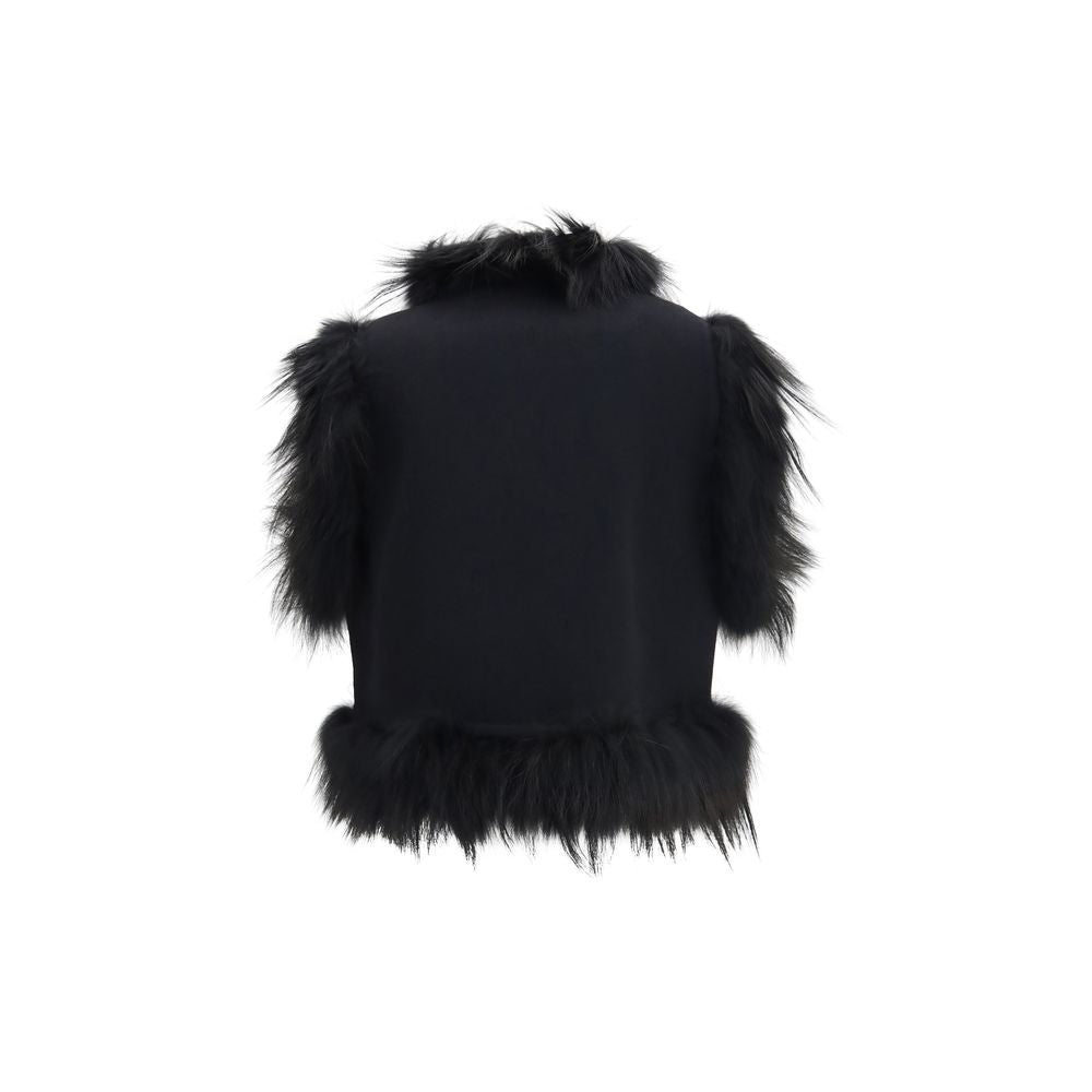 Fendi Jacke aus Wolle in Schwarz