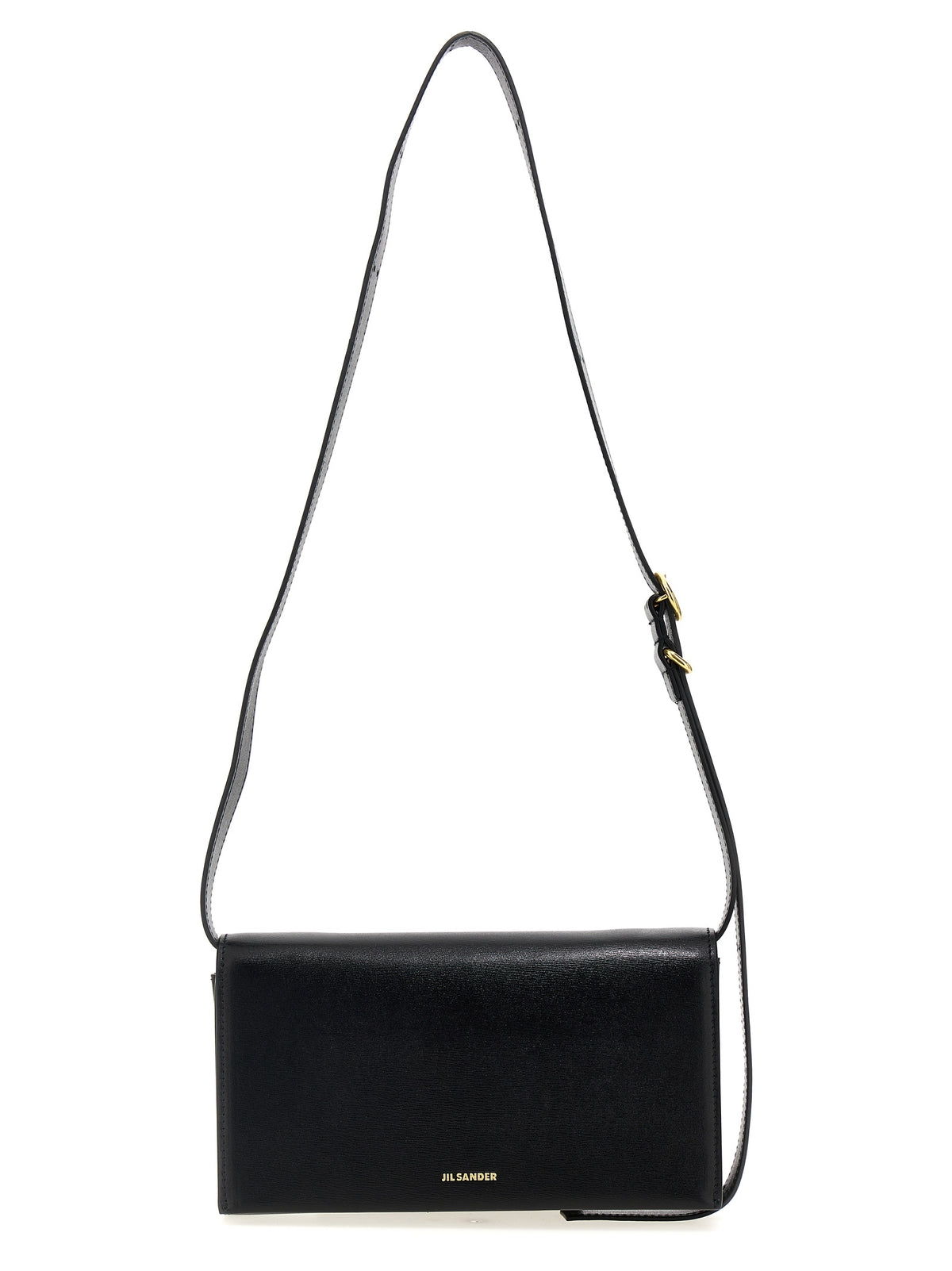 Jil Sander Umhängetasche aus Leder in Schwarz