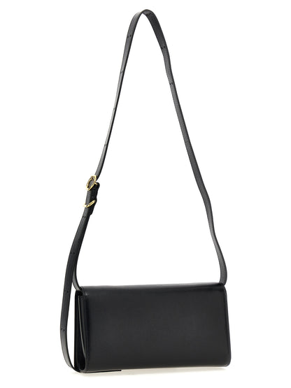 Jil Sander Umhängetasche aus Leder in Schwarz