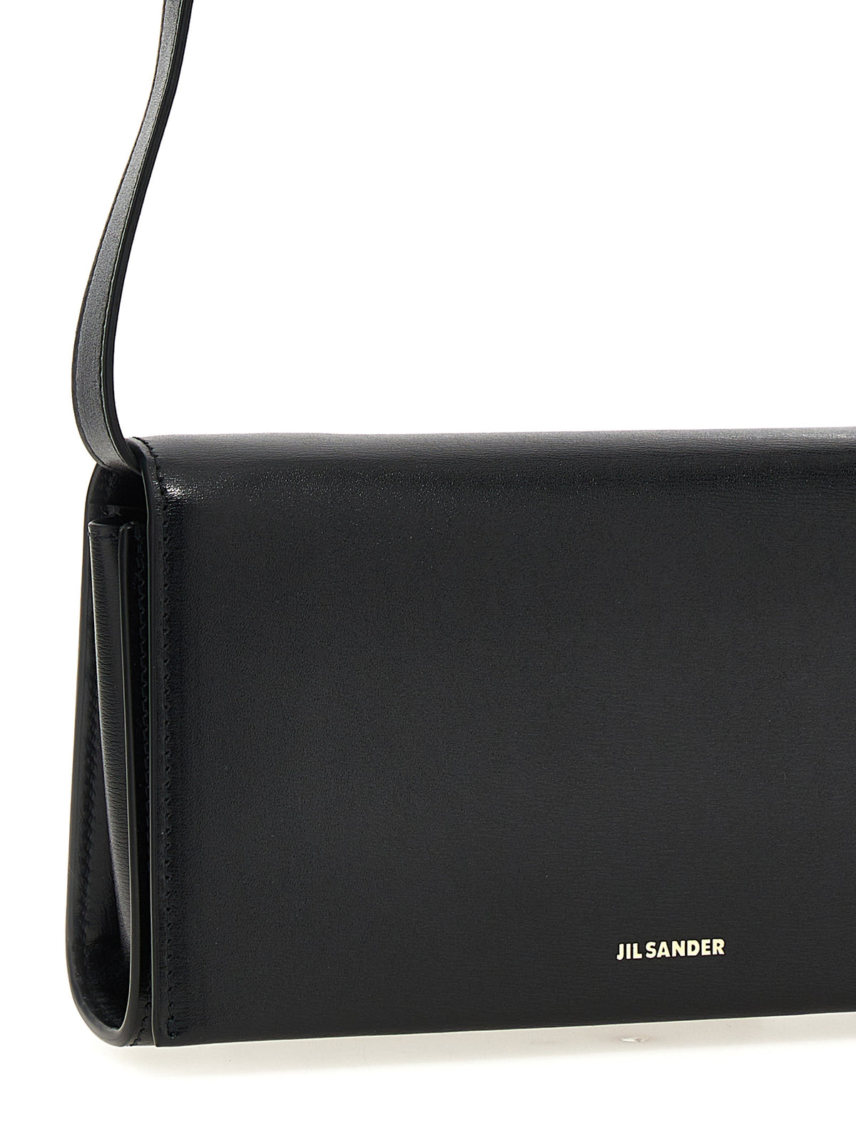 Jil Sander Umhängetasche aus Leder in Schwarz
