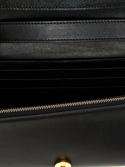 Jil Sander Umhängetasche aus Leder in Schwarz