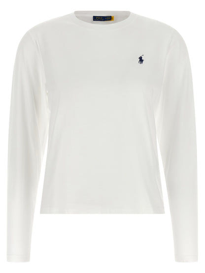 Polo Ralph Lauren Weißes Langarm-T-Shirt aus Baumwolle