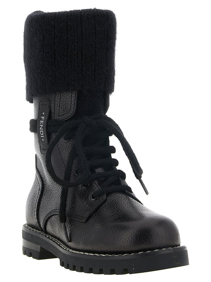 Fendi Stiefel aus Leder in Schwarz