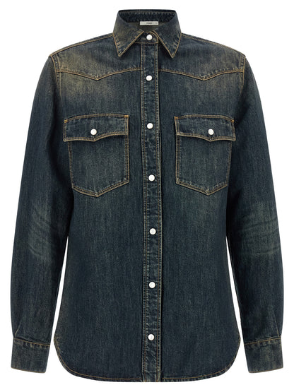 Fendi Bluse aus Baumwolle in Blau