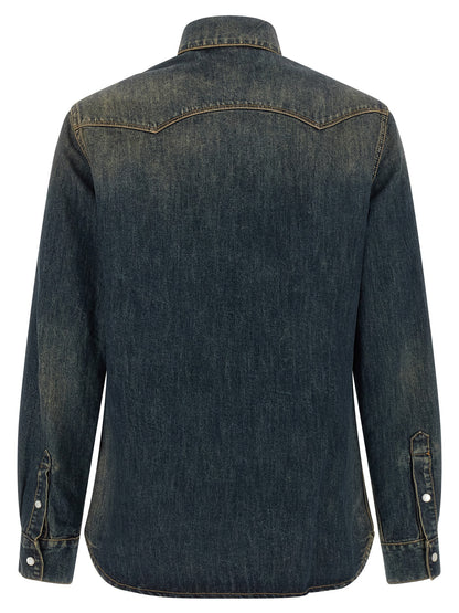 Fendi Bluse aus Baumwolle in Blau