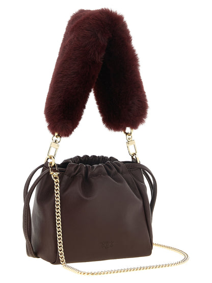 PINKO Schultertasche aus bordeauxrotem Lammleder – Produktansicht 2 | Arca Lucia