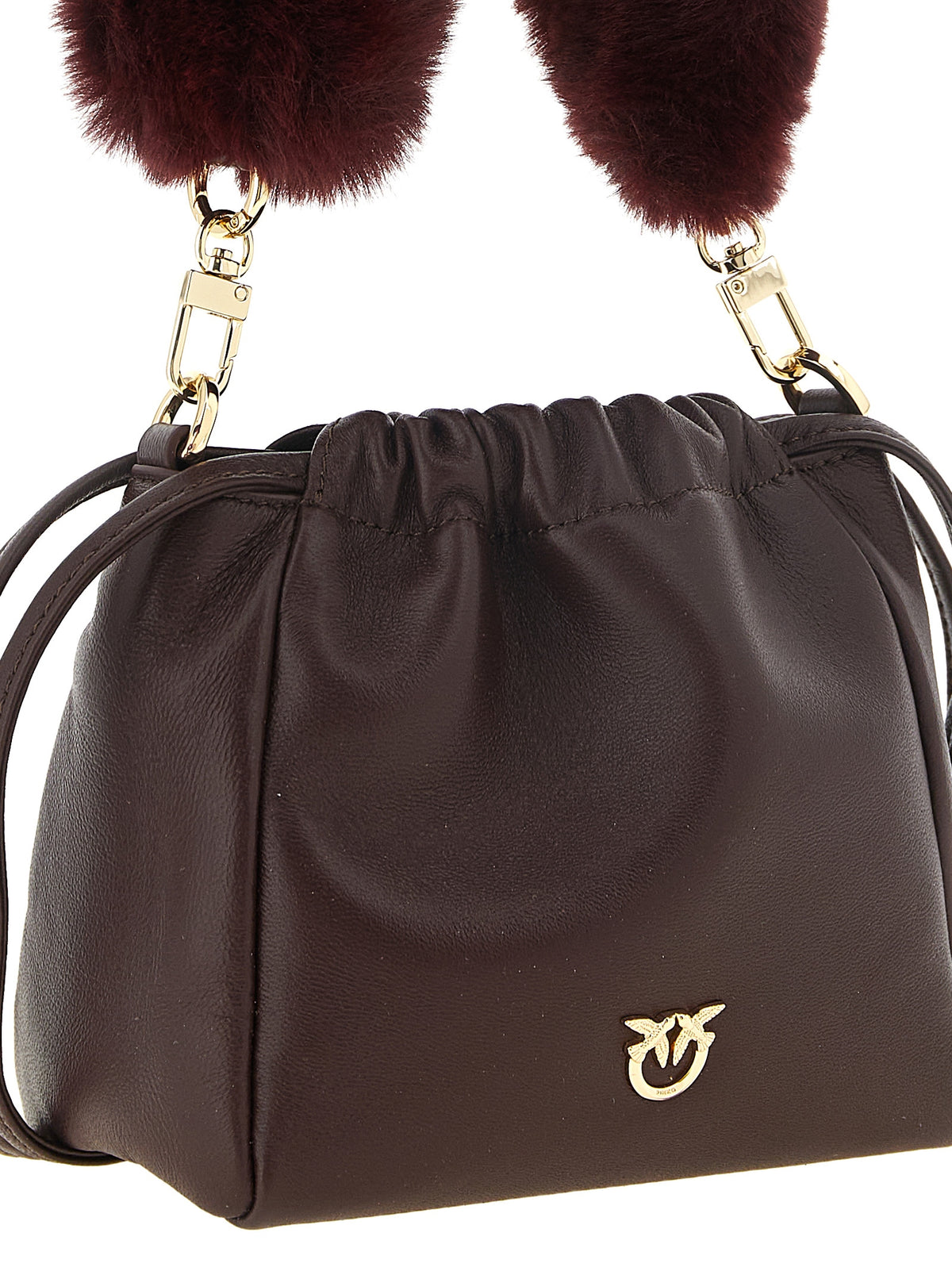 PINKO Schultertasche aus bordeauxrotem Lammleder – Produktansicht 3 | Arca Lucia