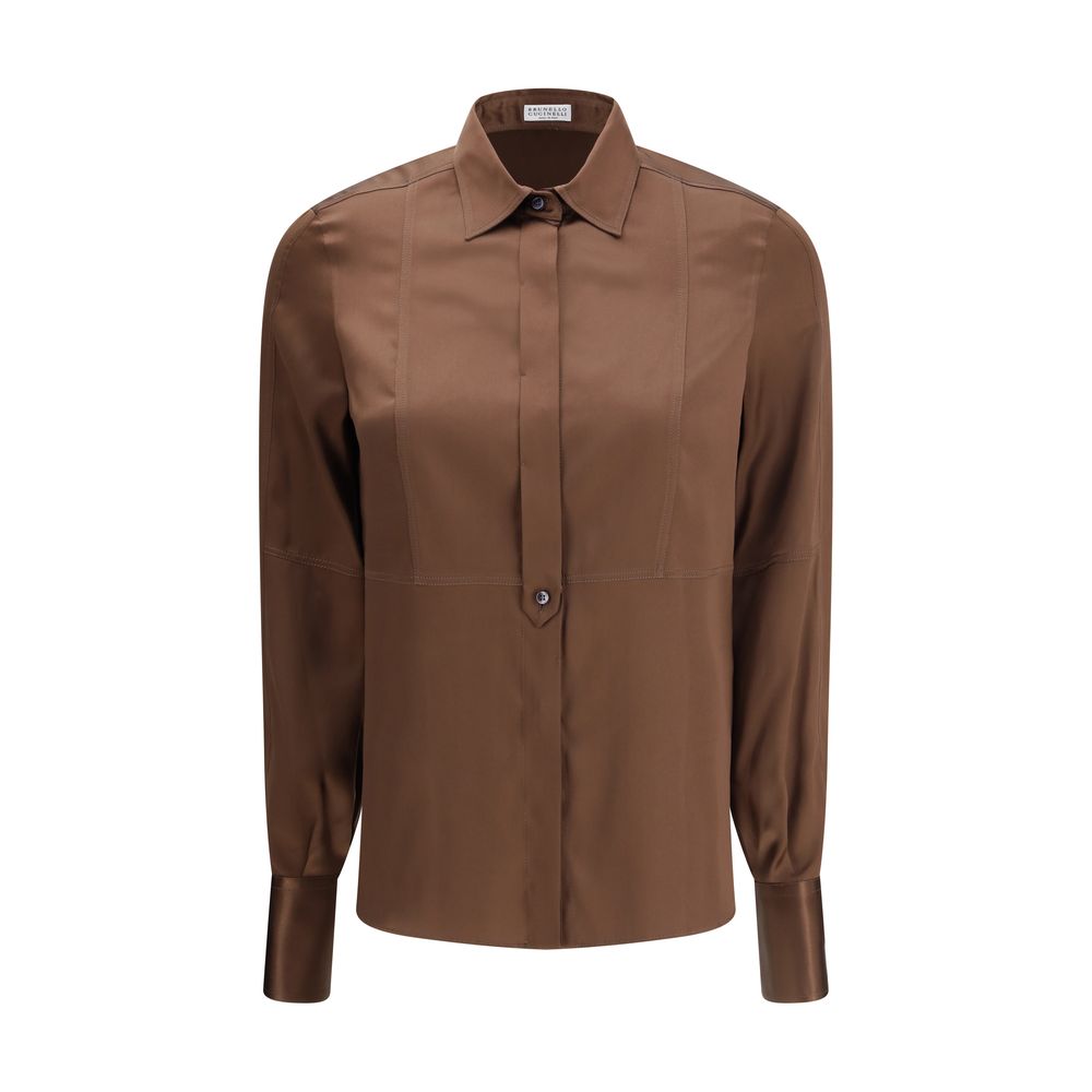 Brunello Cucinelli Kleid aus Stoff in Braun