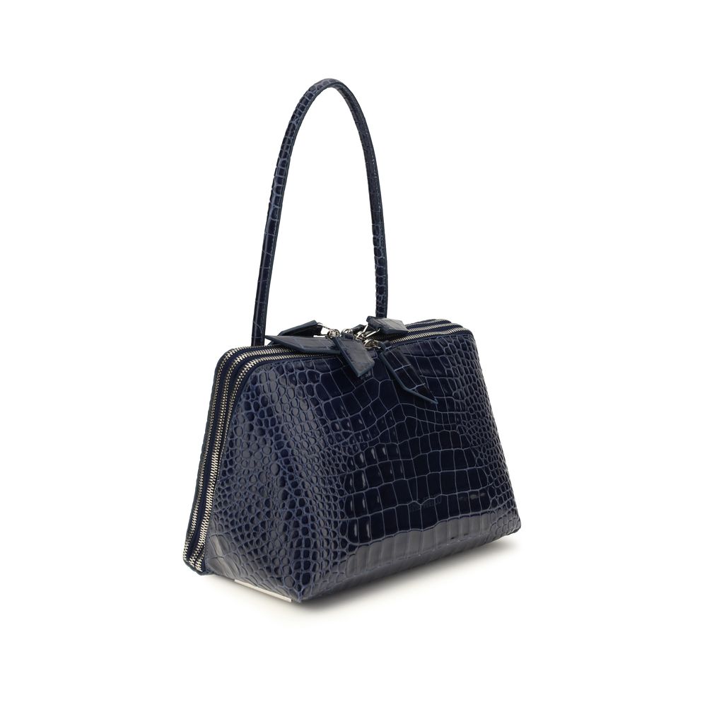 The Attico Schultertasche aus Wildleder in Blau