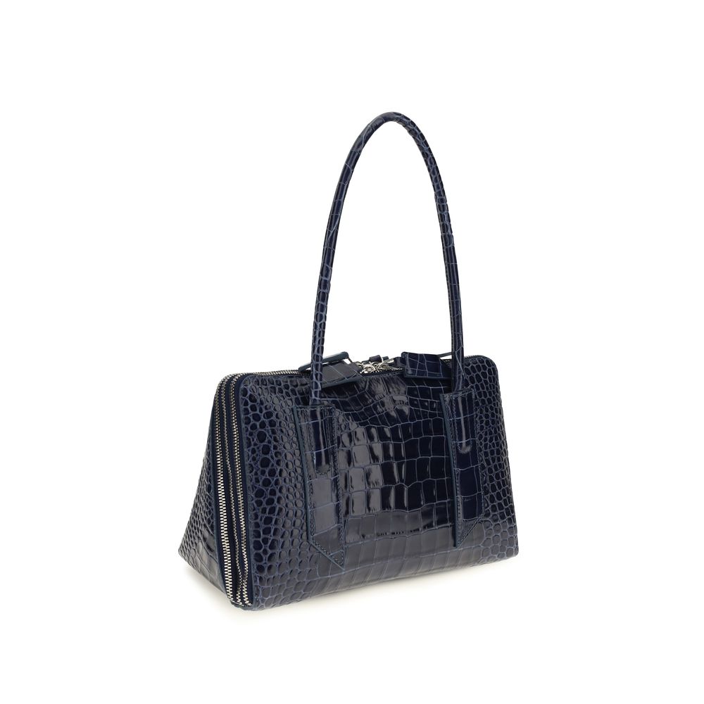 The Attico Schultertasche aus Wildleder in Blau