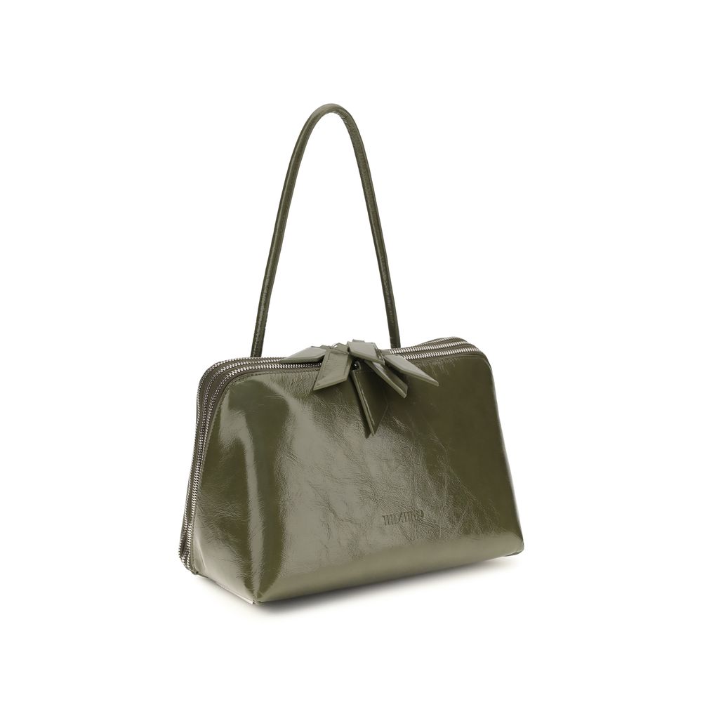 The Attico Schultertasche aus Lackleder