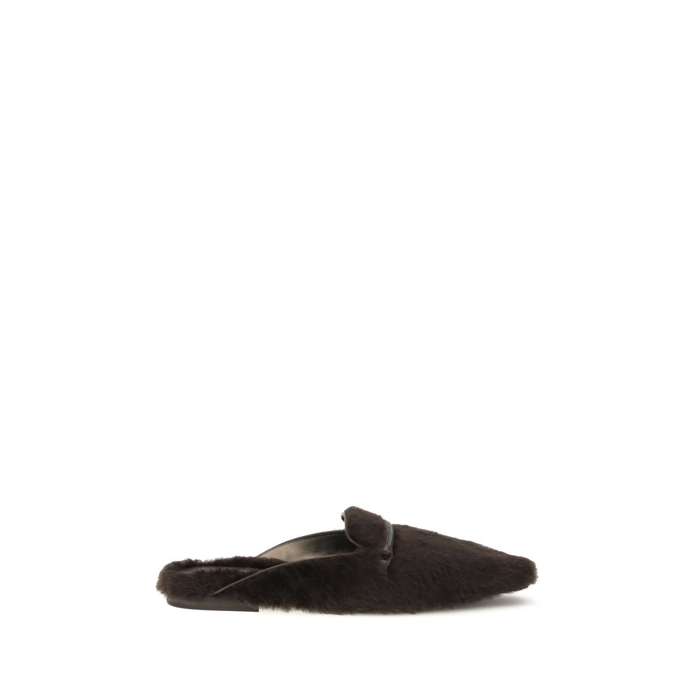 Brunello Cucinelli Ballerinas aus Leder in Braun
