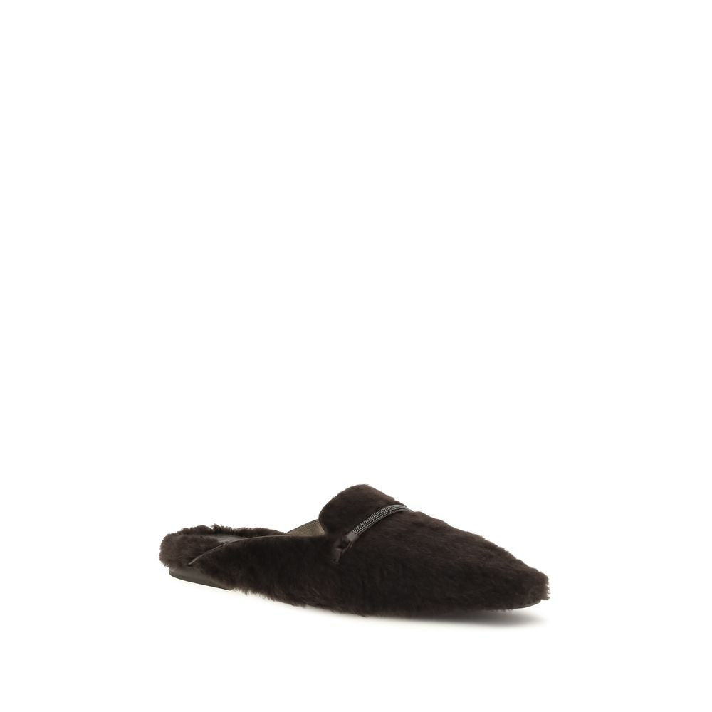 Brunello Cucinelli Ballerinas aus Leder in Braun