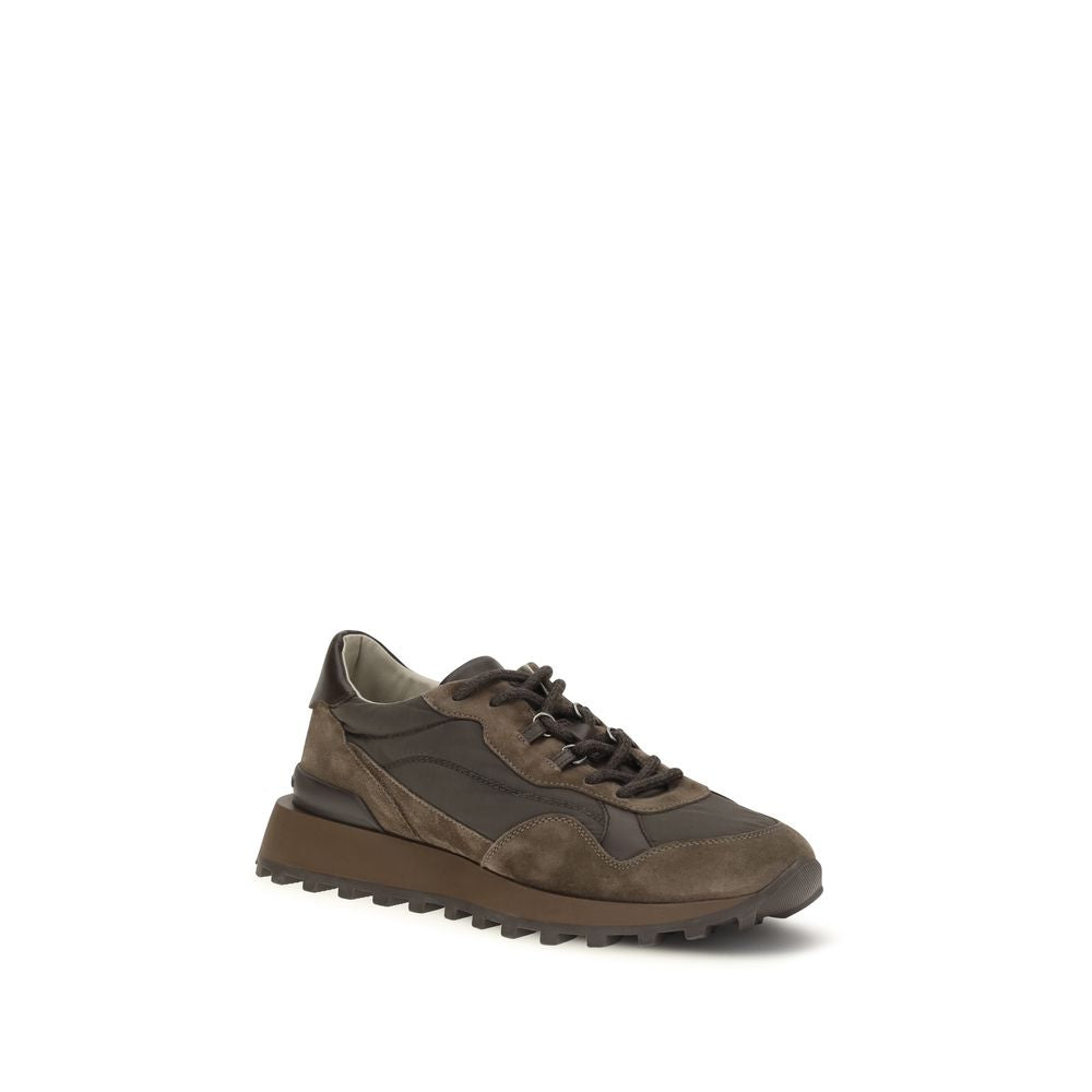 Brunello Cucinelli Sneaker aus Wildleder in Braun