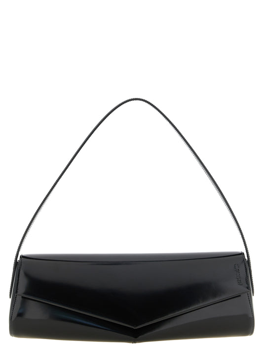 Jil Sander Schultertasche aus Leder in Schwarz