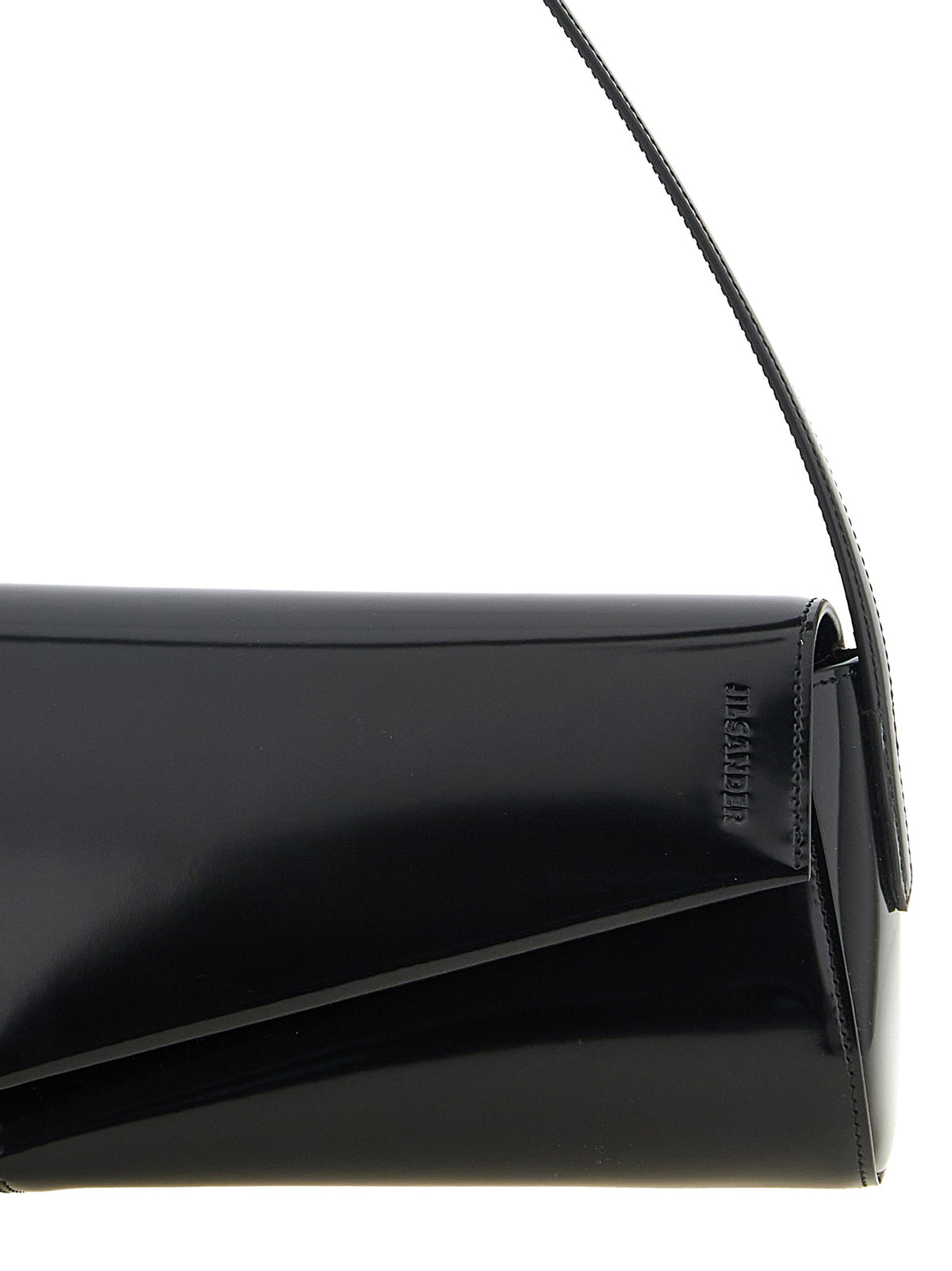 Jil Sander Schultertasche aus Leder in Schwarz