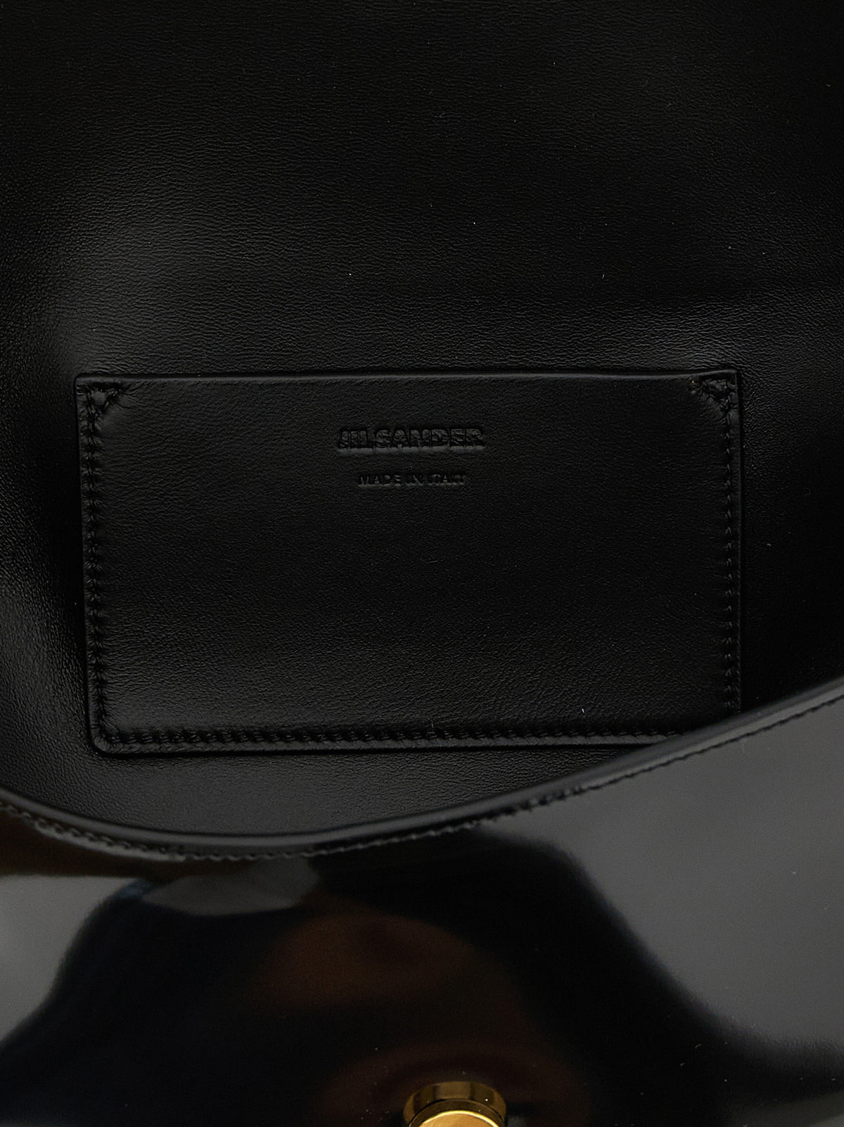 Jil Sander Schultertasche aus Leder in Schwarz