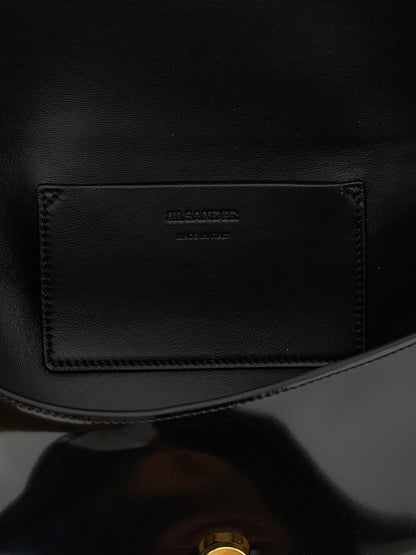 Jil Sander Schultertasche aus Leder in Schwarz