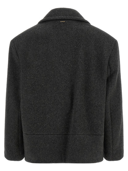 Twinset Mantel aus Wolle in Grau