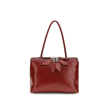 The Attico Schultertasche aus Lackleder in Rot