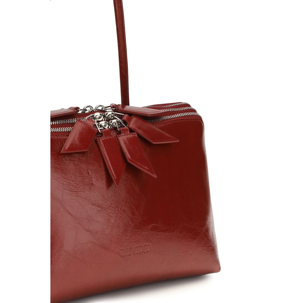 The Attico Schultertasche aus Lackleder in Rot