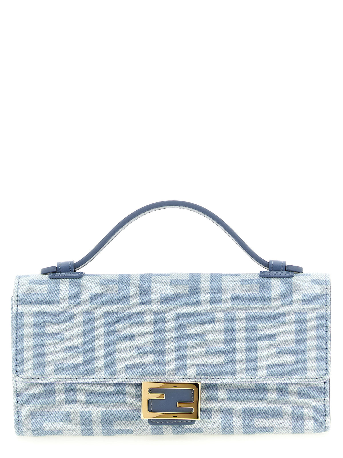 Fendi Kartenhalter aus Leder in Hellblau