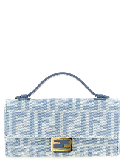 Fendi Kartenhalter aus Leder in Hellblau