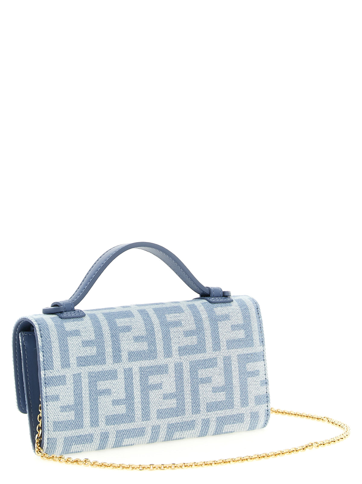 Fendi Kartenhalter aus Leder in Hellblau