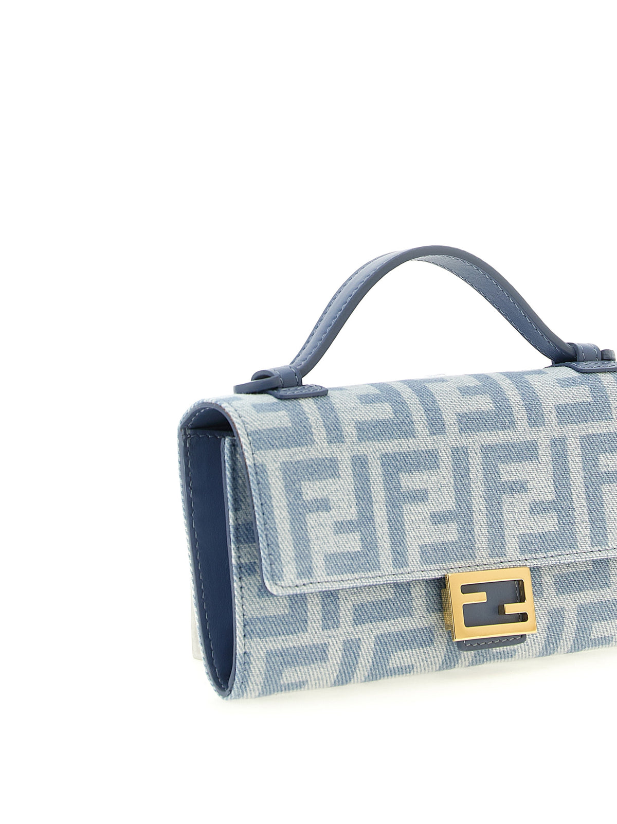 Fendi Kartenhalter aus Leder in Hellblau