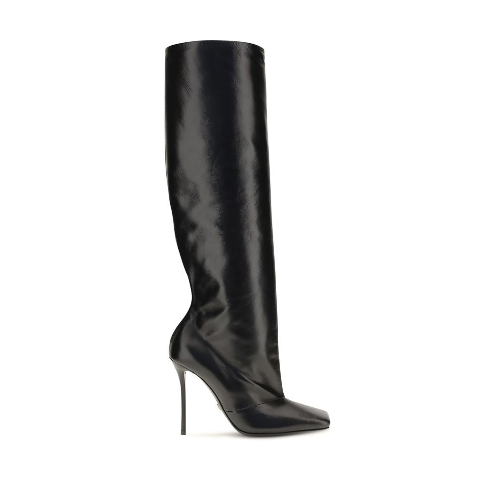 Dolce & Gabbana Stiefel aus Leder in Schwarz