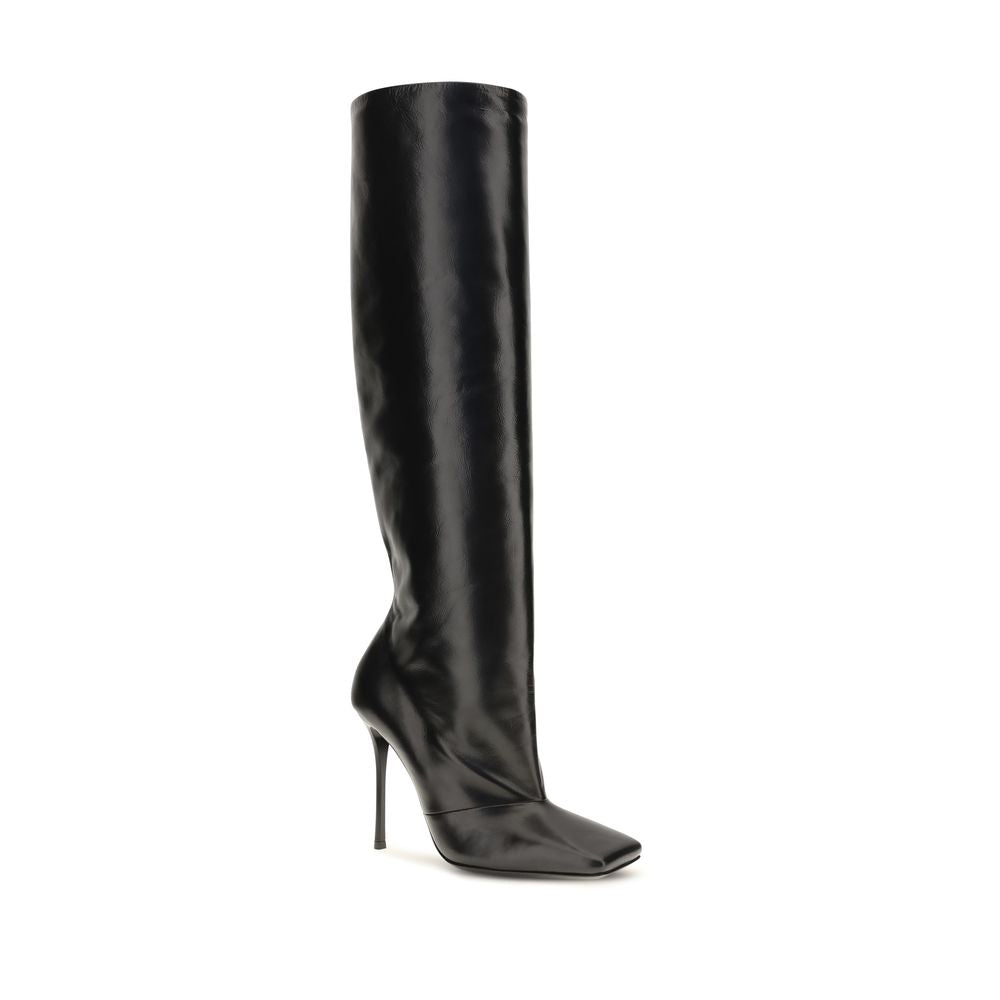 Dolce & Gabbana Stiefel aus Leder in Schwarz