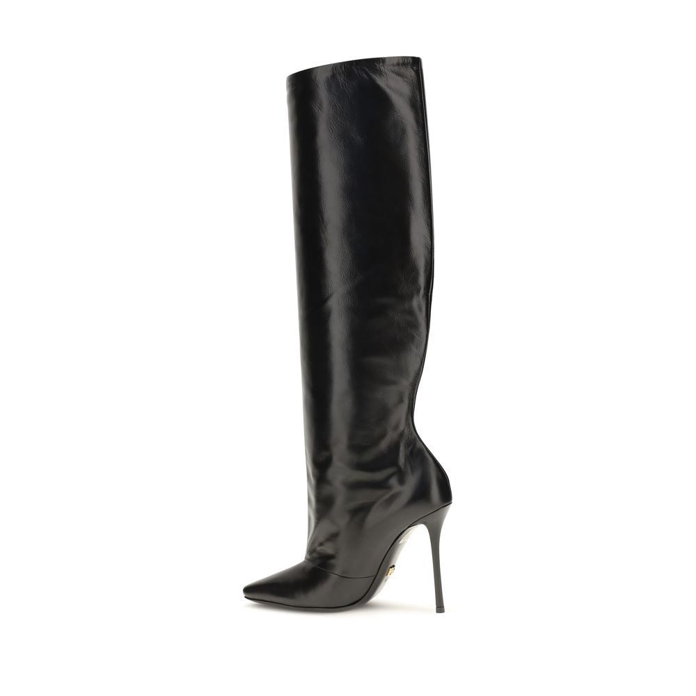 Dolce & Gabbana Stiefel aus Leder in Schwarz